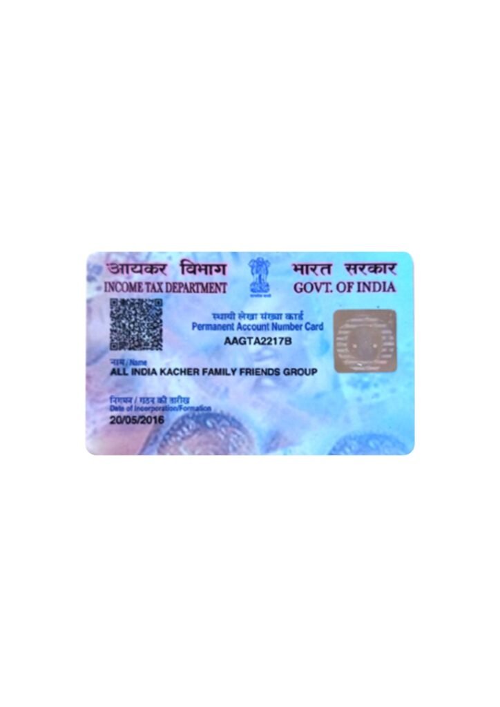 All India Kacher Family Friends Group-Pan Card